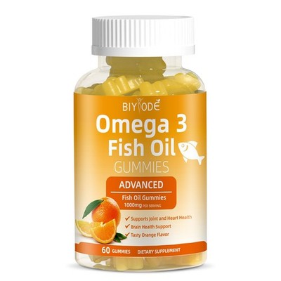 Omega-3 Fish Oil 1000mg Gummies for Heart Joint Eye Brain Immune Support