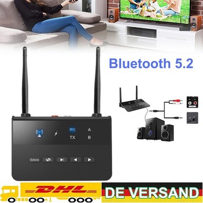 Bluetooth 5.2 Transmitter Adapter Empfänger Sender 2in1 Aux Audio TV Kopfhörer