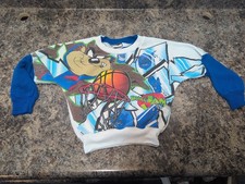 Vtg Space Jams Children's / Toddler Sweatshirt S 4 Taz Bugs 1996 Team Glasgow