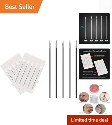 Individually Packed 14G & 16G Stainless Steel Body Piercing Needles - 10pcs