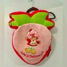 Strawberry Shortcake Plush Backpack Bag Kids Travel School Cute Pink Strawberry