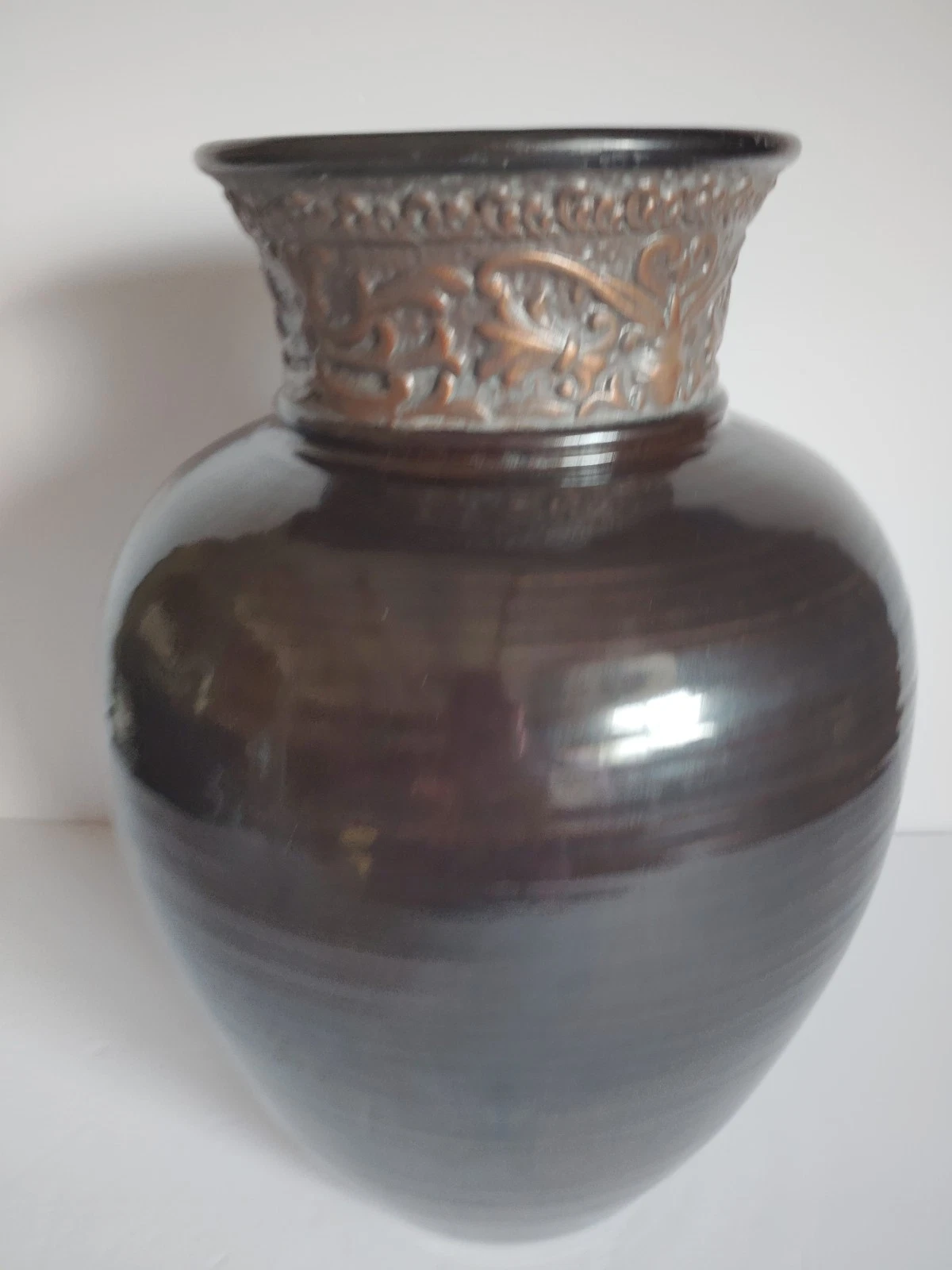 Vintage Stunning Brown Classic Ceramic Flower Vase Decorative Floral Matte Roun