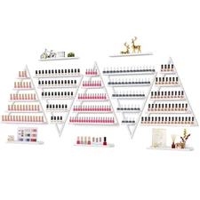 10PCS Metal Wall-mounted Nail Polish Storage Racks, 5 Tiers White Triangular ...