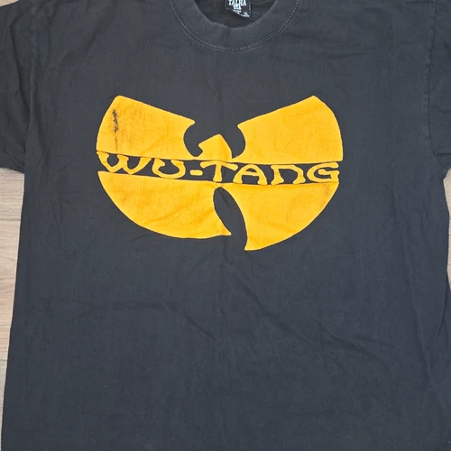 Talha USA Men's XL Black/Yellow Vintage 90s Wu-Tang Clan Log 1990s vintage concert t-shirt, vintage, size XL, single stitch, B+ condition