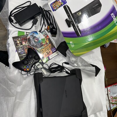 Microsoft Xbox 360 with Kinect 4GB Black Console | eBay