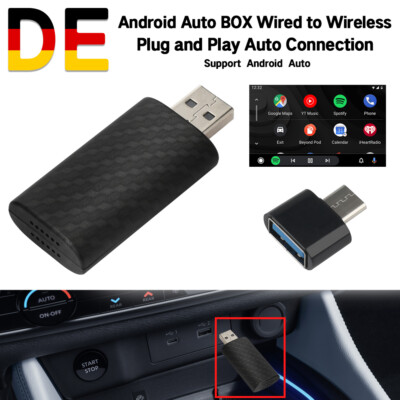 USB Wireless Android Auto Adapter Dongle Retrofit Wired to Wireless Auto Radio