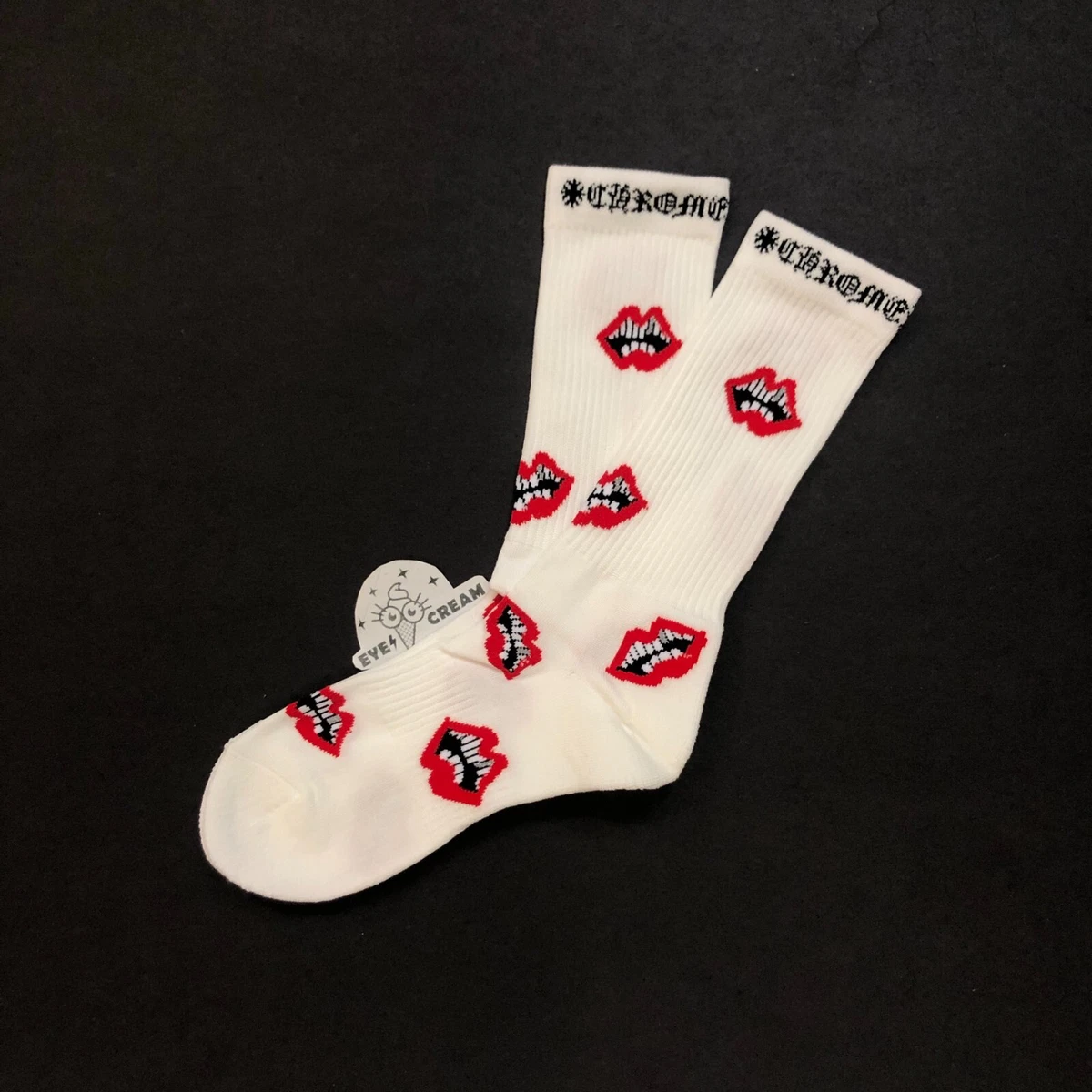 DS Auth Chrome Hearts Matty Boy kiss long Crew Socks Size M