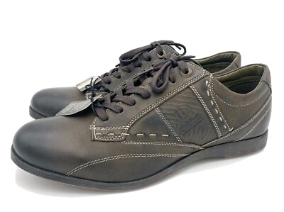 Bugatti men's lace-up shoes, loafers, brown, leather, size 43, New