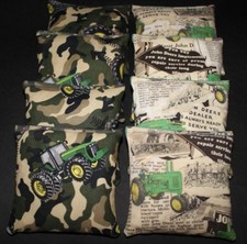 Camo VINTAGE Country with John deere fabric 8 ACA Regulation Corn Hole Game Bags