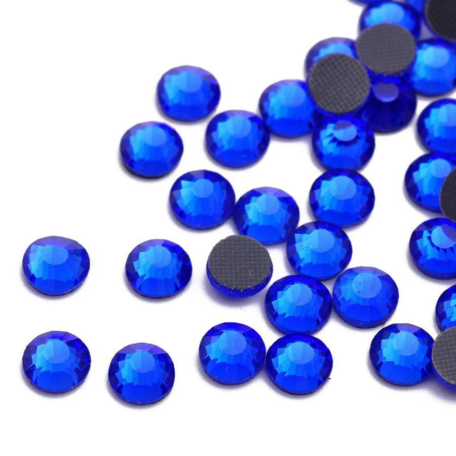 Hotfix Strass SS6 SS10 SS16 SS20 SS30 Glas Kristalle Steine Hot Fix FlatBack Zum Aufbügeln Mit Kleber-Light Sapphire,SS6 1440St