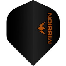 Mission Logo Dart Flights - 100 Micron - UV Finish - No2 Standard - Black - Or