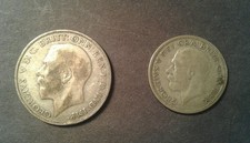 1929 Great Britain 1 Shilling & 1923 One Florin 2 Silver Coins