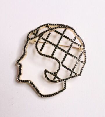 Zibellini  Madam Coco Portrait Elegant Large Brooch