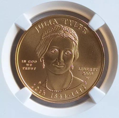 2009 Julia Tyler BU NGC MS70 Box COA 1/2 Oz Gold First Spouse $10 Coin