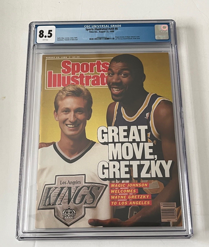 August 22, 1988 Wayne Gretzky Magic Johnson Sports Illustrated Newsstand CGC 8.5