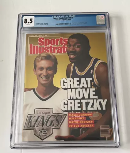 August 22, 1988 Wayne Gretzky Magic Johnson Sports Illustrated Newsstand CGC 8.5