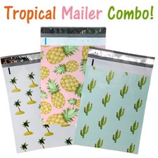 10x13" Designer Tropical Poly Mailers Combo Pack, Quality Shipping Bag Envelopes