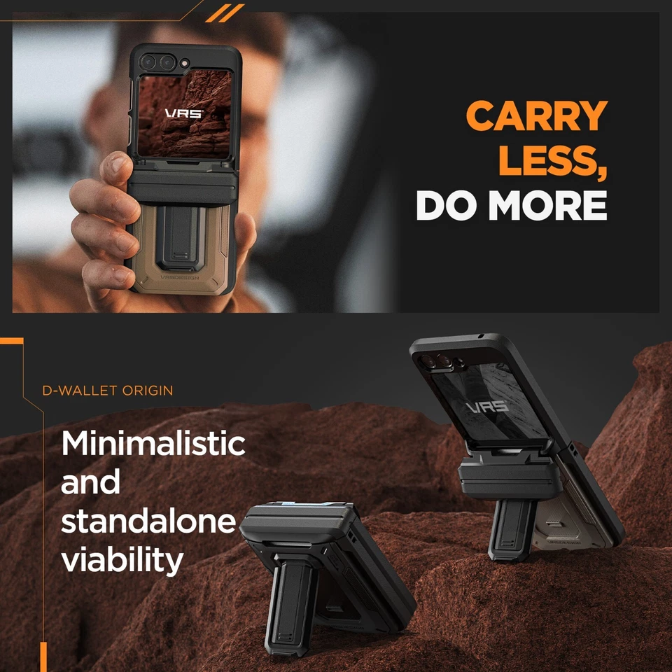 Funda para Galaxy Z Flip 7 FE / 6 VRS [Origen Cartera D] Billetera para Tarjeta y Soporte Foto 4 de 4