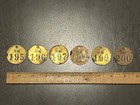 6 Vintage Brass Valve Tags-HW195-HW196-HW197-HW198-HW199-HW200 — photo 1
