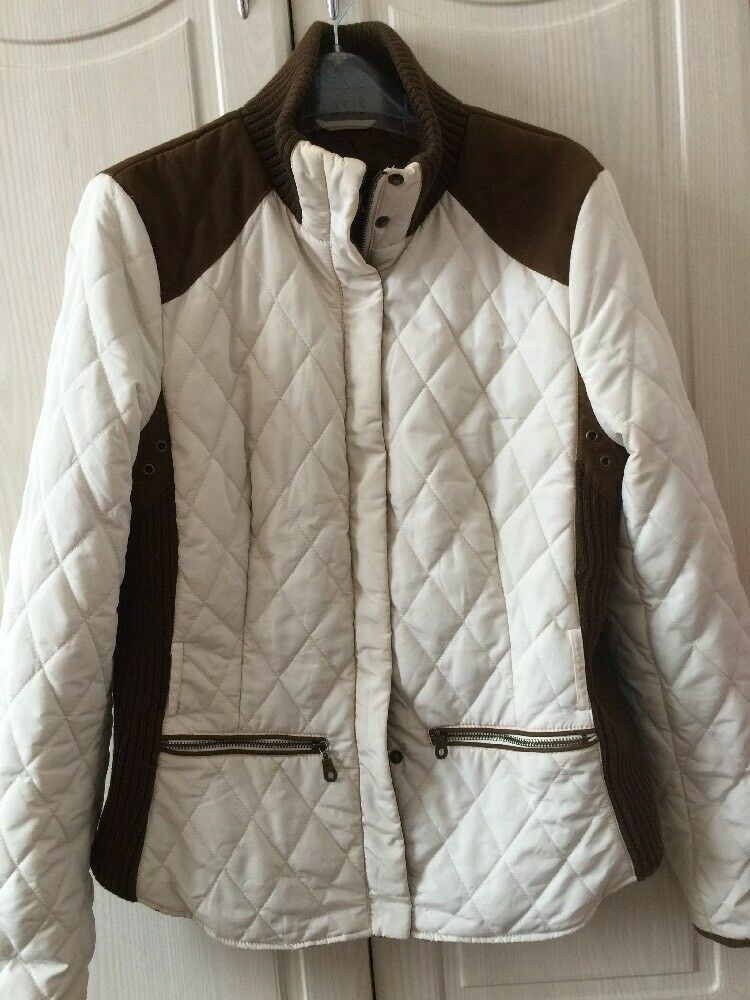 Zara Basic Cream & Brown Collared Detailed Fitted… - image 1