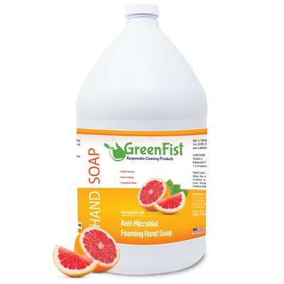 GreenFist Antimicrobial Foaming Hand Soap Refills Grapefruit Scent Foam 1 Gallon