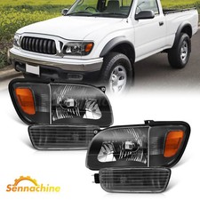 Pair Headlights For 2001-04 Toyota Tacoma Corner Signal Lights Bumper Lamp Black Pair Headlights For 2001-04 Toyota Tacoma Corner Signal Lights Bumper Lamp Black