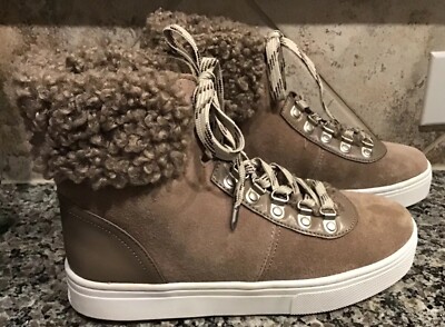 SAM EDLEMAN Women s Sz 7 M Luther Faux Shearling Boot Taupe NEW
