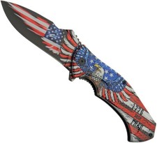 Eagle Pocket knife spring-assisted American Flag Patriotic 1776 Free