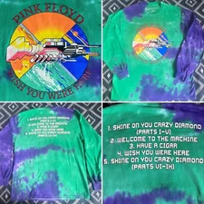 PINK FLOYD Wish You We’re Here Licensed Tie Dyed LS T-Shirt 2018. SMALL Preowned