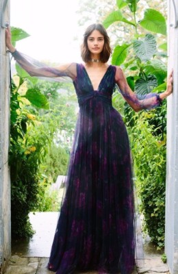 marchesa notte evening dresses Marchesa Notte Off-The-Shoulder Midi Dress, 6 / Pink main image 1
