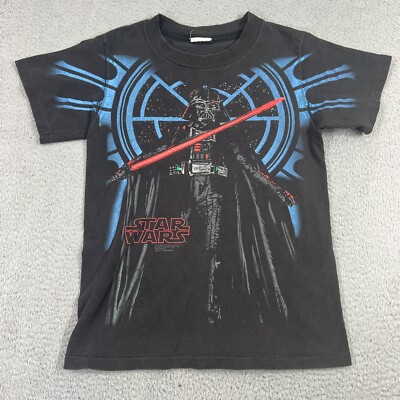 トップス vintage T shirt 90s Darth Vader starwars Vintage 90s Star Wars Darth Vader all over print movie promo
