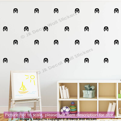 24er Set Captain America Marvel Wandsticker Kinderzimmer Deko Superhelden Sticker
