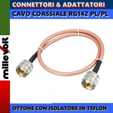 ✅ RG142 50 OHM CAVO COASSIALE DI RACCORDO 50cm CONNETTORI PL / PL