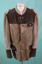 Uriger Leder Trachten Janker braun vintage Jacke vom Kürschner Hirsch-Knöpfe