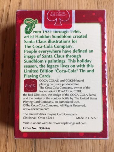 Vintage 2 Decks Coca Cola Santa Playing Cards In Collectors Tin 11th in Series - Picture 10 of 12