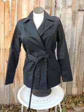 Women's Black Overcoat By Cato - Nwt Medium Button Closure W/belt - Lined - K