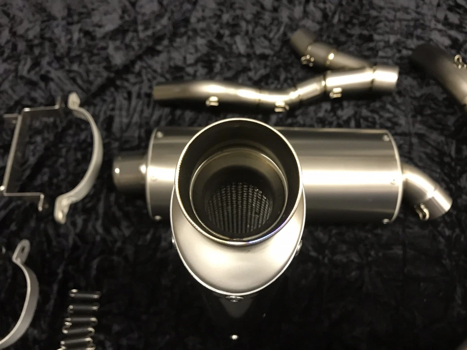 05-06 ZX6R 636 TiForce Sistema de escape deslizable MotoGP 2005 2006 doble bote ZX6 Foto 2 de 4