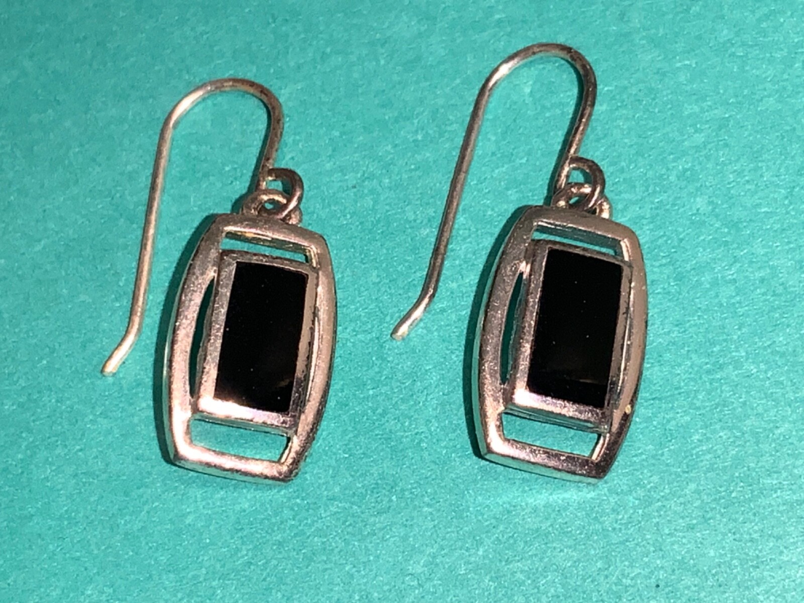 Ladies 925 Sterling Silver Rectangular Black Onyx… - image 6