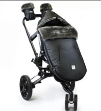 7 A.M. Enfant WaxedPOD Faux Fur Lined Seat/Stroller Bunting (S/M) Black