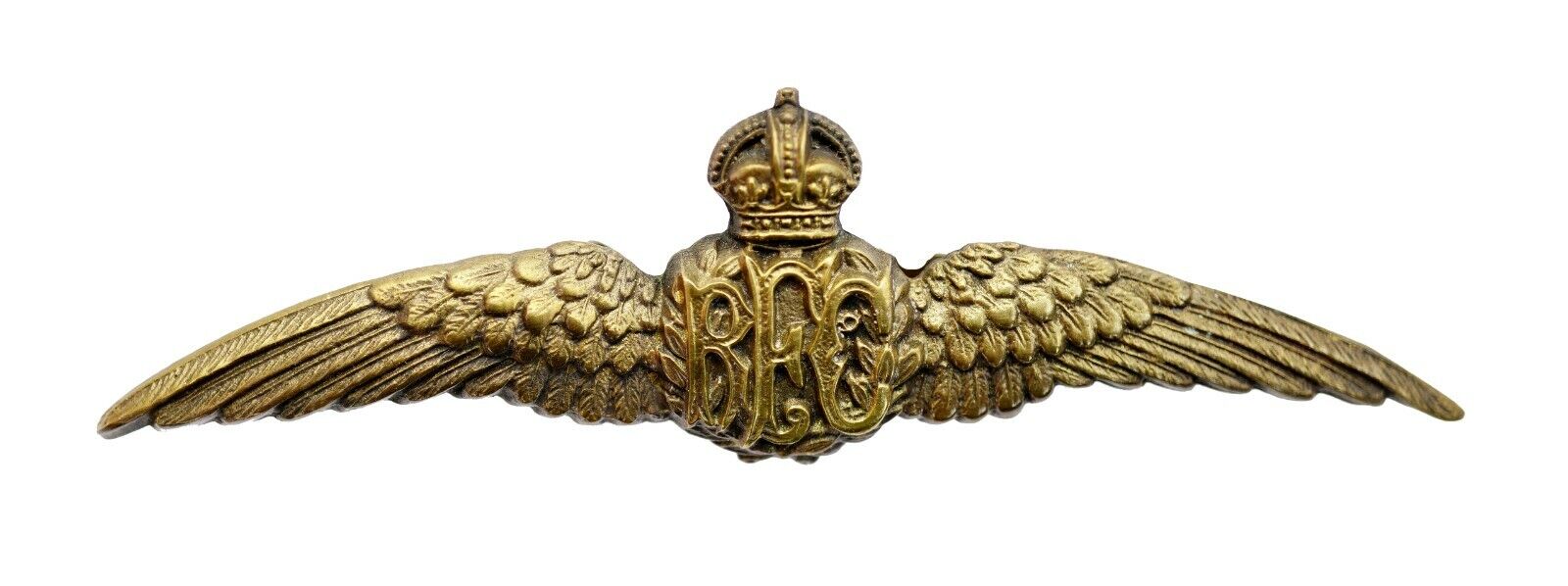 Royal Flying Corps Wing Badge Brass Metal