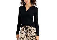 Womens Pajama Top Black Medium JENNI 29 NWT