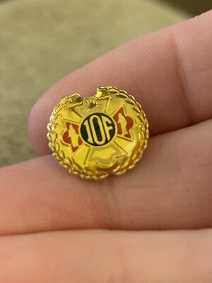 Vintage IOF Gold Tone Enamel Lapel Pin (GW6)