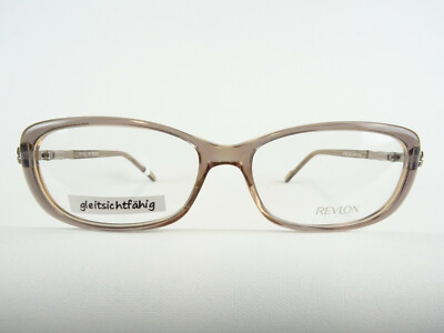 REVLON Damenbrille hochwertige Designerfassung helles Graubraun Plastik Gr. M