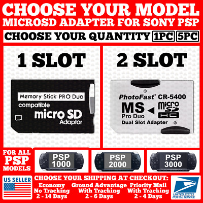 Micro SD to PSP Memory Pro Adapter For Sony SDHC TF Card Reader 1000/2000/3000