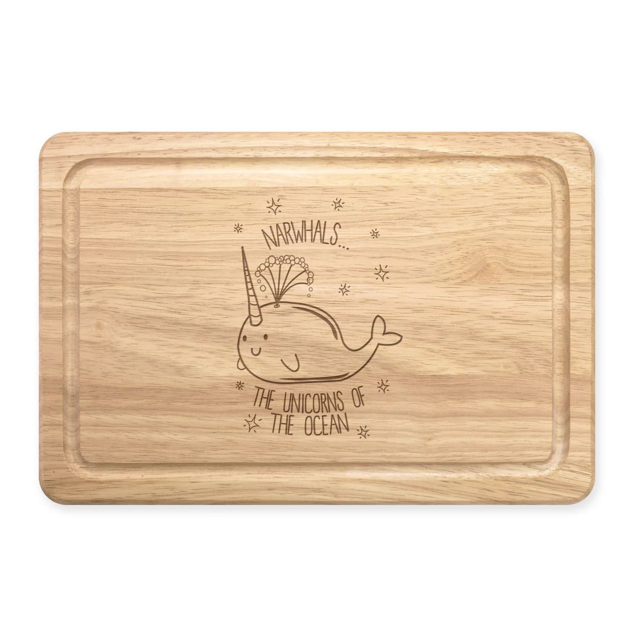Narwhals The Unicorns Of Ocean Rectangular Wood Cutting Board - Fun