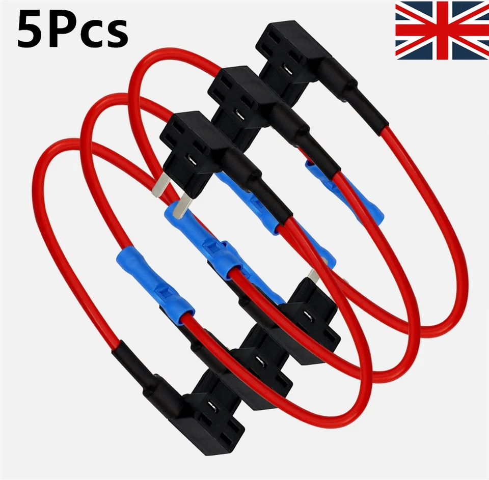 5x Add A Circuit Piggy Back Fuse Holder Standard Blade High Quality, - Image 3 of 4