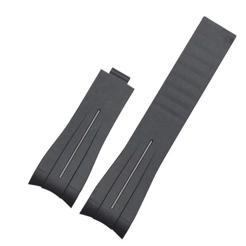 Correa de reloj de buceo de goma de silicona con extremo curvo correa impermeable 20 mm 21 mm para hombre Foto 3 de 4