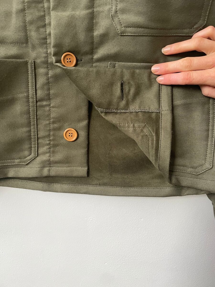 Vintage Moleskin French Work Jacket Made In England - Moss Vintage Moleskin French Work Jacket Made In England - Moss