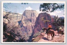 Vintage 1963 Zion National Park Utah Postcard - Union Pacific Railroad