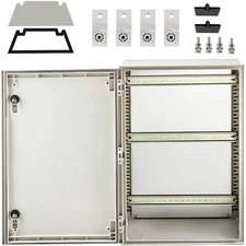 24x16x9" Fiberglass Electrical Enclosure Box IP66 Weatherproof with Rails